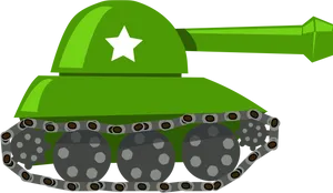 Green Cartoon Tank Illustration