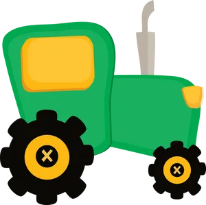 Green Cartoon Tractor PNG image