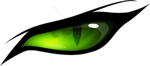 Green Cat Eye Glow Dark Background PNG image