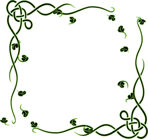 Green Celtic Knot Corner Border Vector PNG image