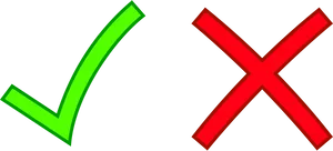 Green Check Red X Symbols PNG image