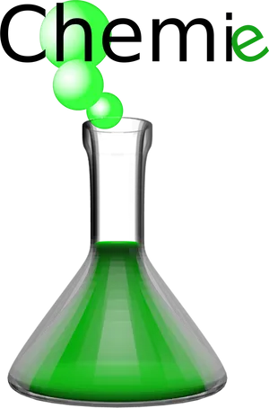 Green Chemical Reaction Erlenmeyer Flask PNG image