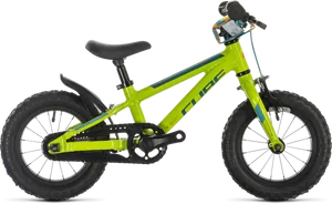Green Childrens Bike Isolated PNG image