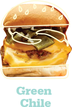 Green Chile Cheeseburger Delicious Fast Food.png PNG image