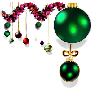 Green Christmas Ornaments PNG 32
