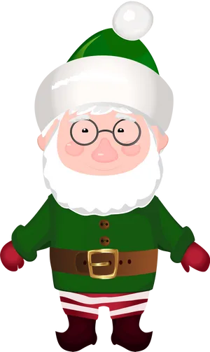 Green Clad Santa Claus Cartoon.png PNG image