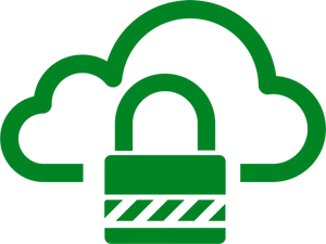 Green Cloud Security Icon PNG image