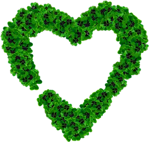 Green Clover Heart Shape