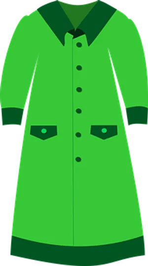 Green Coat Vector Illustration PNG image