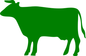 Green Cow Silhouette PNG image