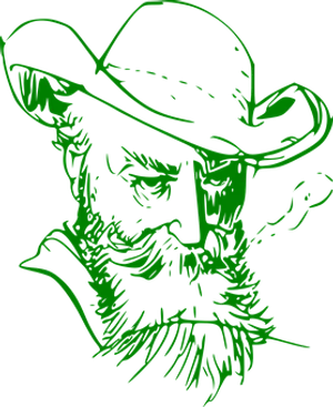 Green Cowboy Silhouette