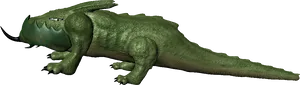 Green Crocodile3 D Model PNG