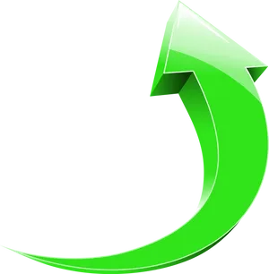 Green Curved Arrow PNG image
