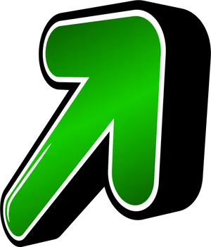 Green Curved Arrow Graphic PNG image