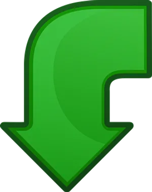 Green Curved Arrow Icon PNG image