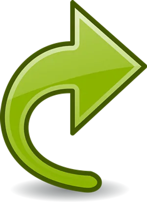 Green Curved Arrow Icon PNG image