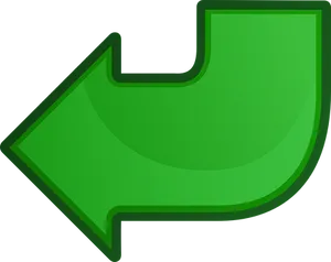 Green Curved Arrow PNG image