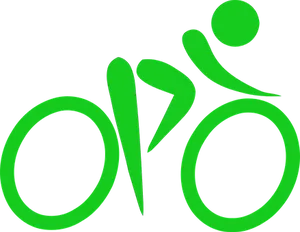 Green Cyclist Icon PNG image