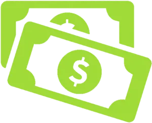 Green Dollar Bills Vector PNG