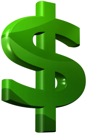 Green Dollar Sign3 D PNG image