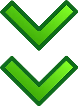 Green Double Chevron Symbol