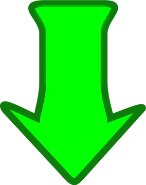 Green Down Arrow Icon PNG image