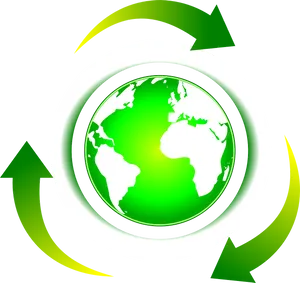 Green Earth Recycling Symbol PNG image