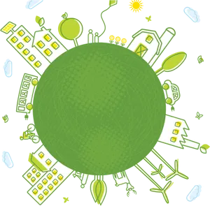 Green Eco City Concept Illustration