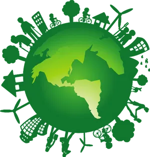 Green Eco Friendly World Concept PNG image