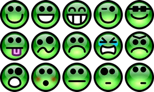 Green_ Emoji_ Collection PNG image