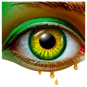 Green Eye With Tears PNG 62