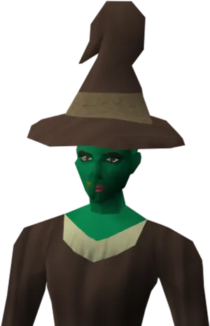 Green Faced Witchwith Hat PNG image