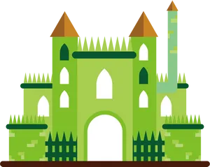 Green Fantasy Castle Illustration