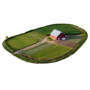 Green Farm Fields Aerial View PNG 05242024