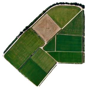 Green Farm Fields Aerial View PNG Nav