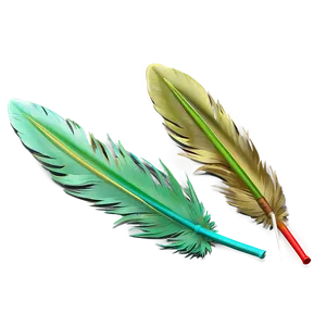 Green Feather Quill Pen PNG 10