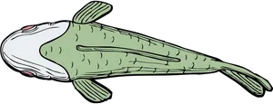 Green Fish Cartoon Illustration