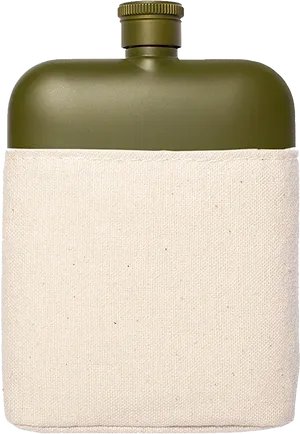 Green Flaskwith Beige Cover PNG