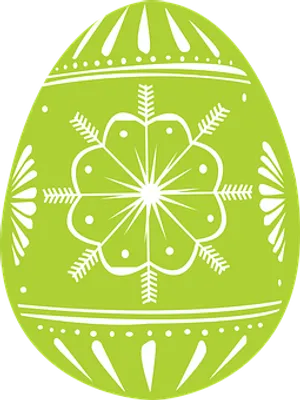 Green Floral Easter Egg PNG image