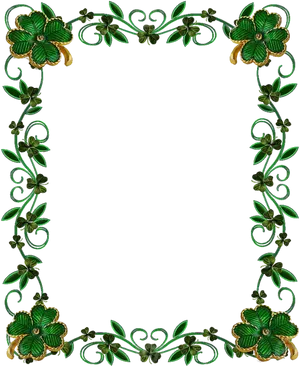 Green_ Floral_ Frame_ Border PNG image
