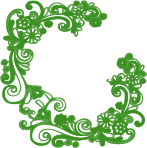 Green Floral Frame Design PNG image