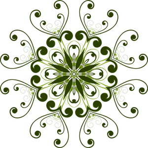 Green Floral Mandala Design PNG image