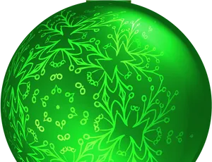 Green Floral Ornament Sphere Vector PNG image
