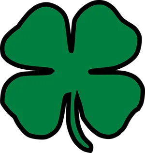 Green Four Leaf Clover Graphic PNG image