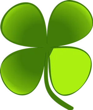 Green Four Leaf Clover Illustration PNG image