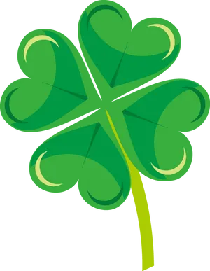 Green Four Leaf Clover Illustration PNG image