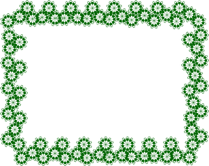 Green Fractal Border Design PNG image