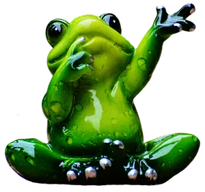 Green Frog Figurine Shiny Surface
