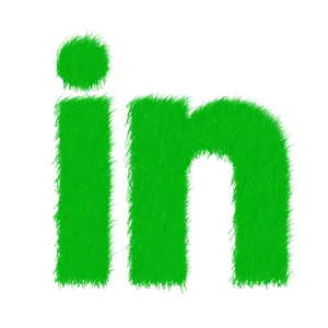 Green Furry Letter Linked In Logo