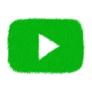 Green Furry Play Button
